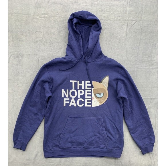 Other - The Nope Face Hoodie Mens Size XL Blue Pockets Athleisure Whimsical Funny